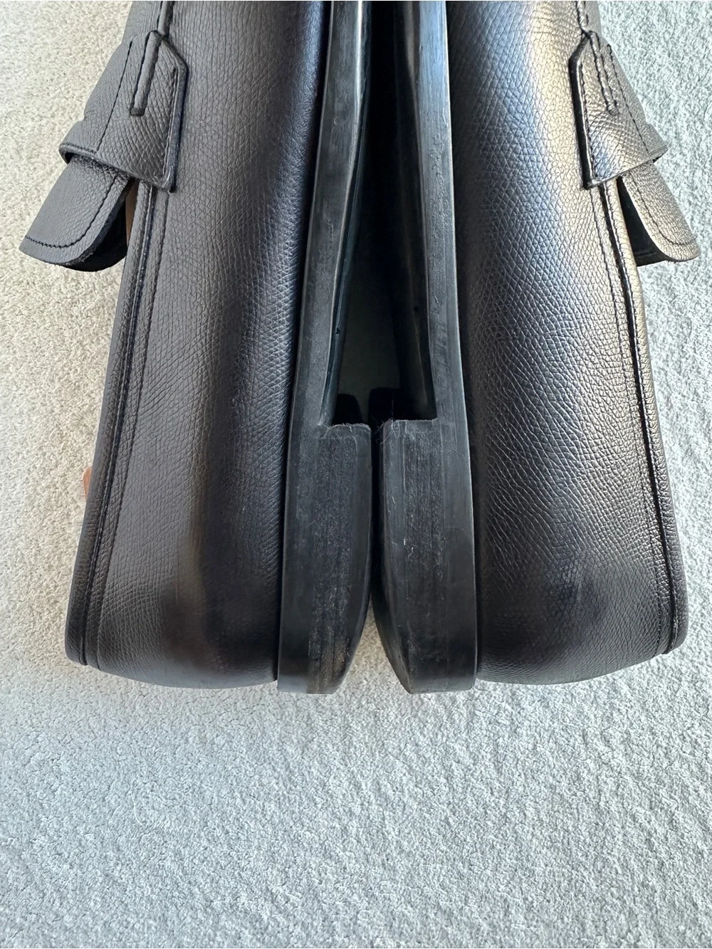 Salvatore Ferragamo black pebbled leather penny‎ loafer size 12 EE
